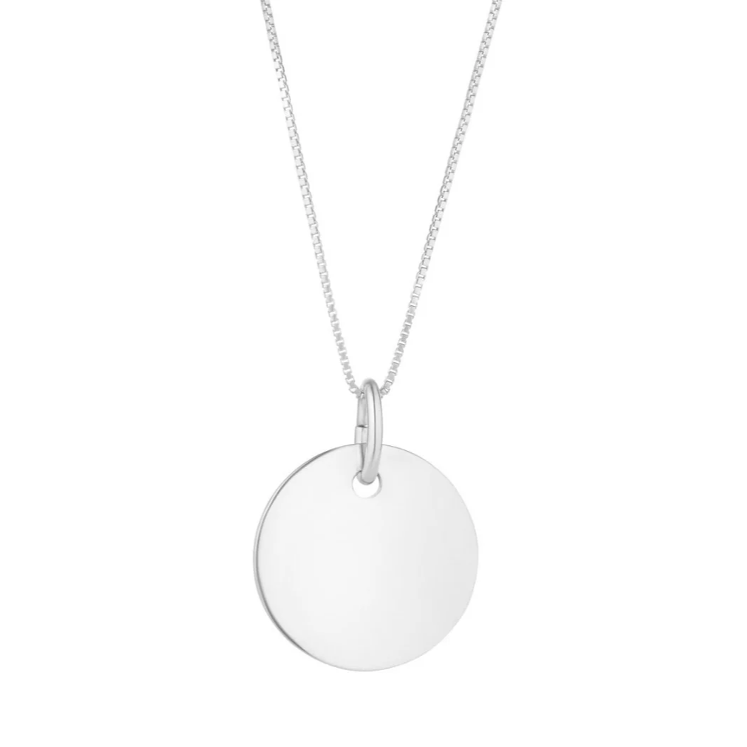 unisex personalised disc pendant